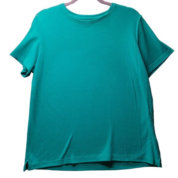 Kim Rogers Womens T-Shirt Blue Size Large Cotton Blend Pullover Short Sleeve - Picture 1 of 12